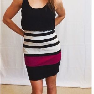 Express Striped Bandage Tank Dress